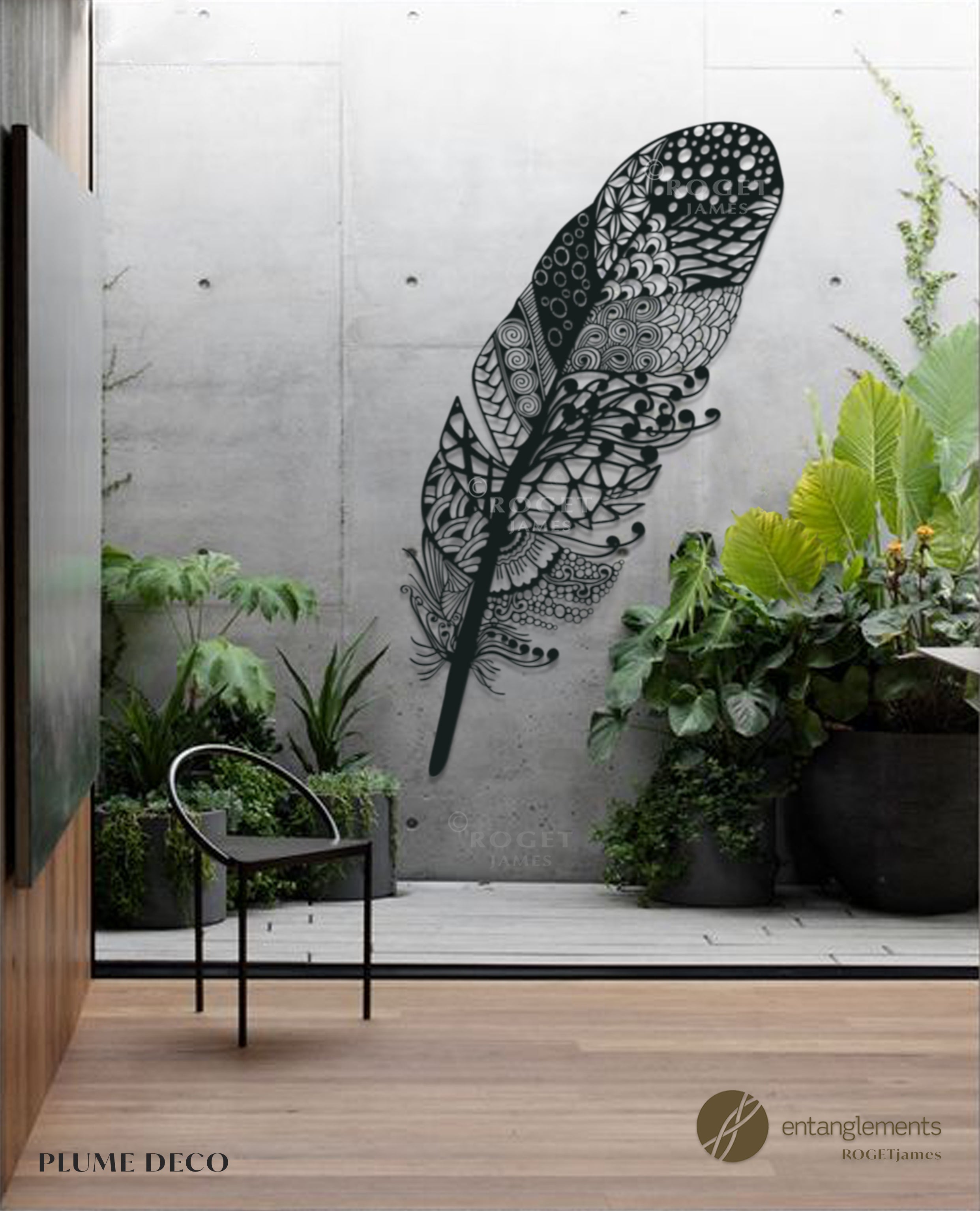 Plume Deco - Outdoor Metal Wall Art