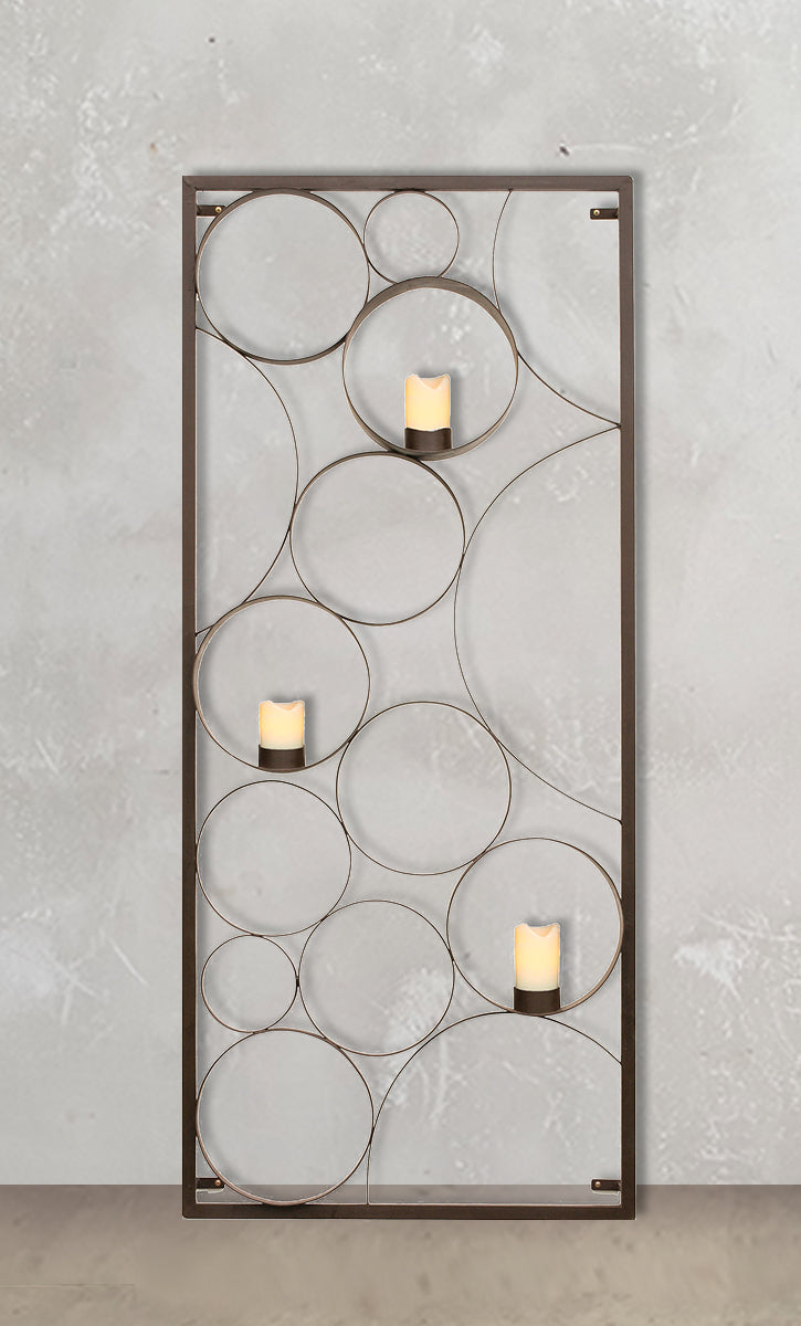 Rectangle Bubble Candle -metal Wall Art