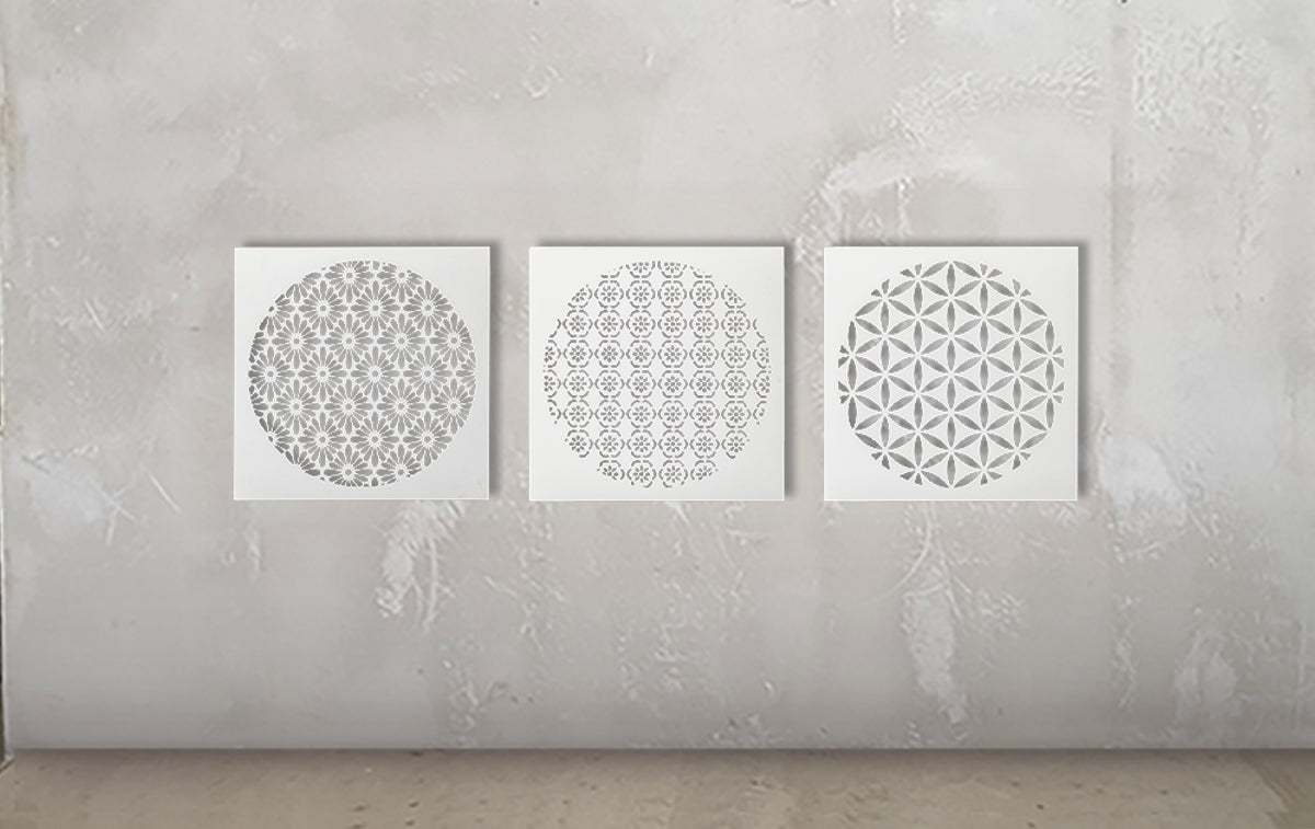 Groovy Flower Triptych – Metal Wall Art