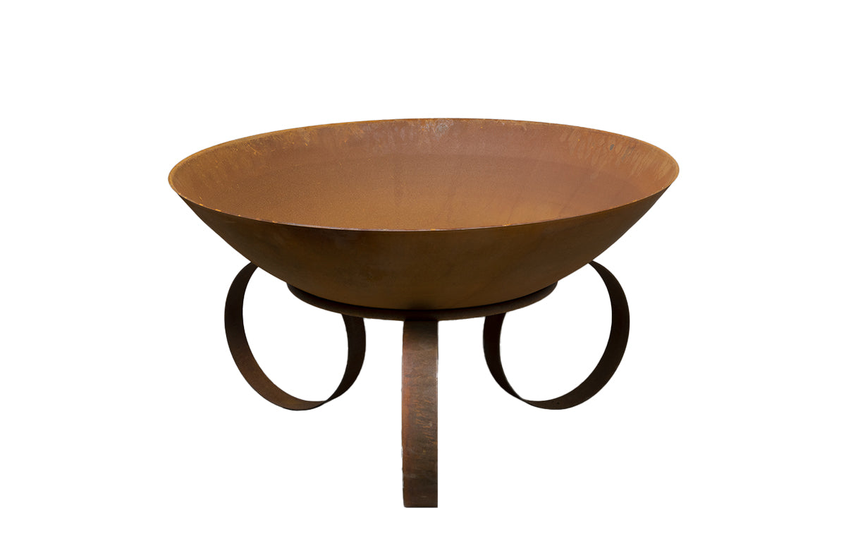 Ring Fire Pit Base with Hand Spun Corten Bowl