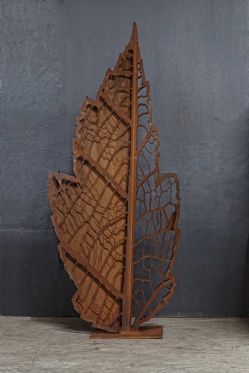 Double Leaves Fold-Outdoor Metal Sculpture