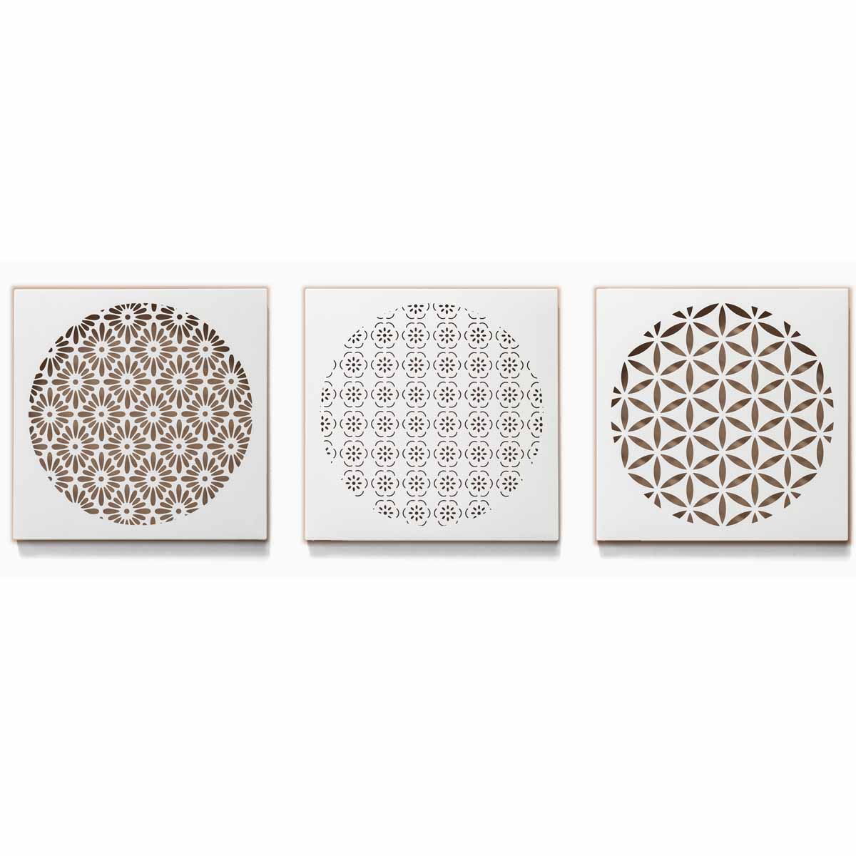 Groovy Flower Triptych – Metal Wall Art